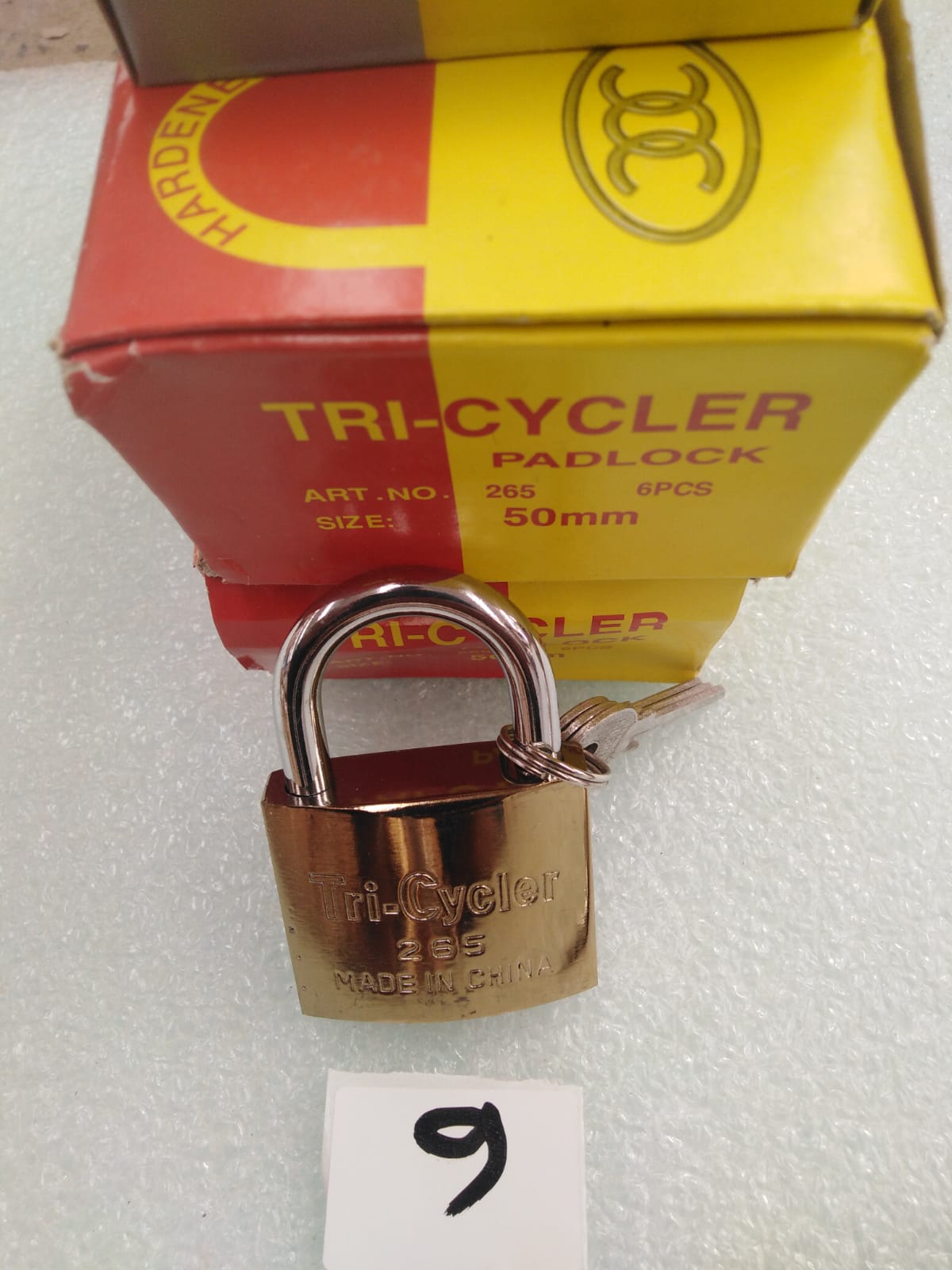 صورة PAD LOCK  BRASS TRI - CYCLER-50 MM (9) GAMALI/قفل نحاسي صغير