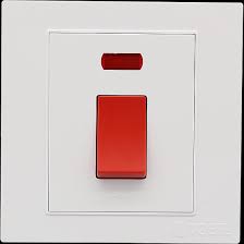 صورة مفتاح سخان مع اضاءة حمراء (20) امبير 