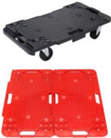 صورة بليت بلاستيك للاحمال الثقيله مزود بعجلات