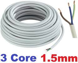 صورة لفه واير كهرباء 1.5 مم  بي في سي  3 كور   تركي   70 يارد   6