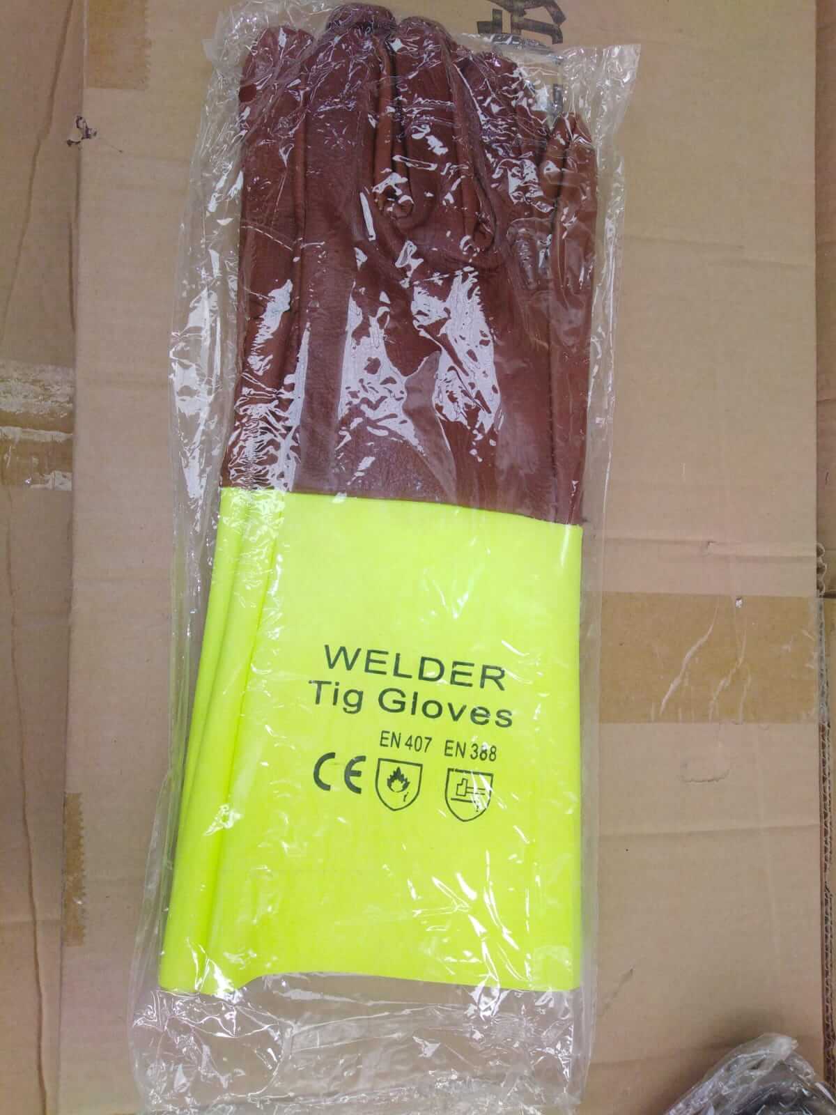صورة GLOVES TIG WELDER GREY YELLOW (6)GAMALI قفاز جلد