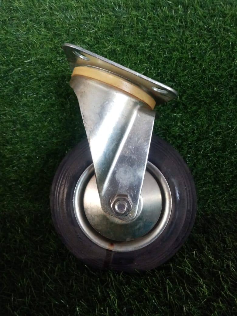 صورة عجل متحرك المونيوم بتير كاوتشى بحجم 4"( تايوانى)