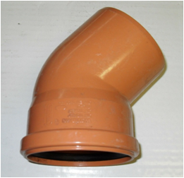 صورة كوع 6 انش صرف احمر مفتوح  بي في سي + ربر